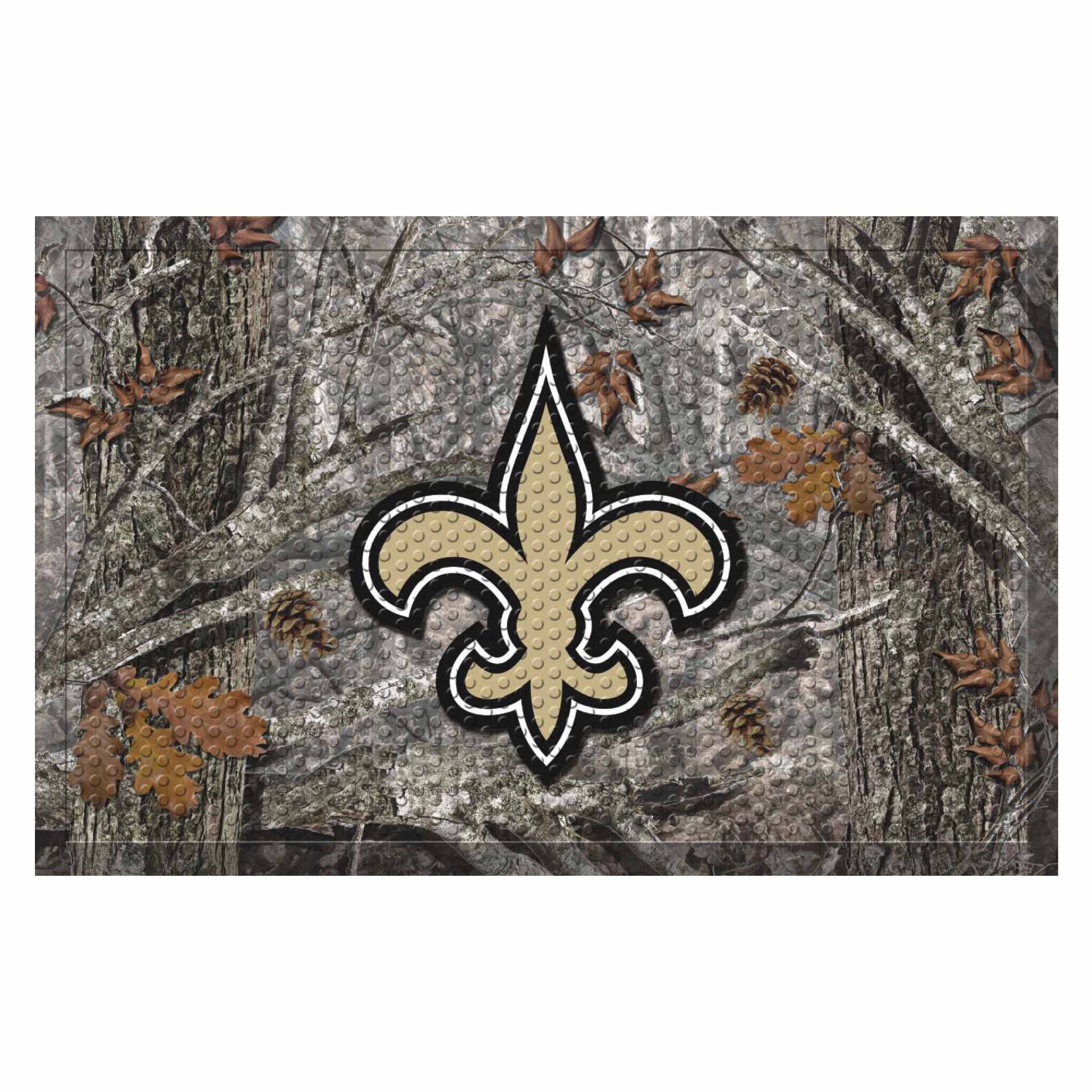 New Orleans Saints Rubber Scraper Door Mat Camo - New Orleans Saints