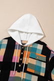 Drawstring Color Block Long Sleeve Hoodie - Trendsi