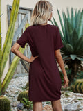 V-Neck Short Sleeve Mini Dress - Flyclothing LLC