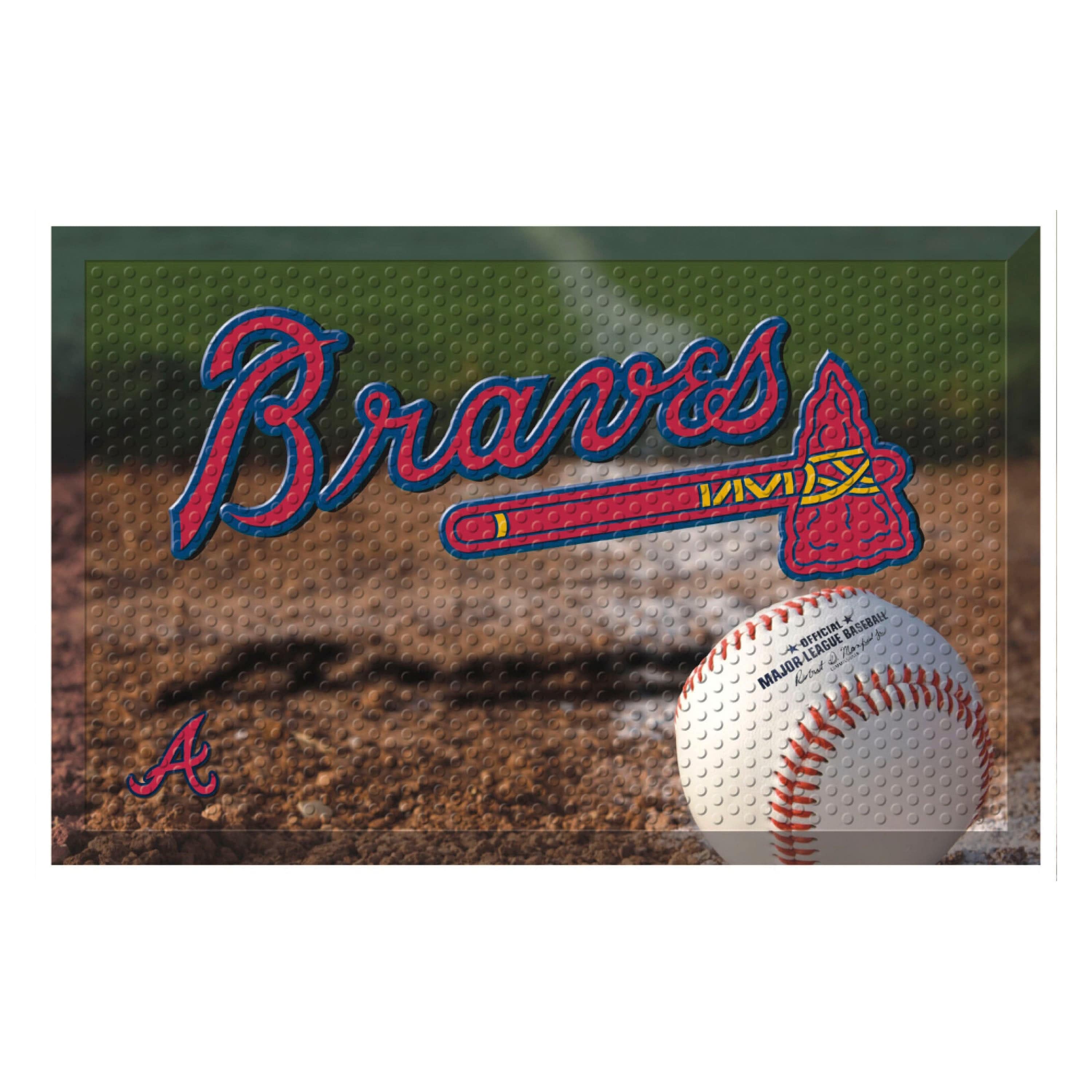 Atlanta Braves Rubber Scraper Door Mat - Atlanta Braves