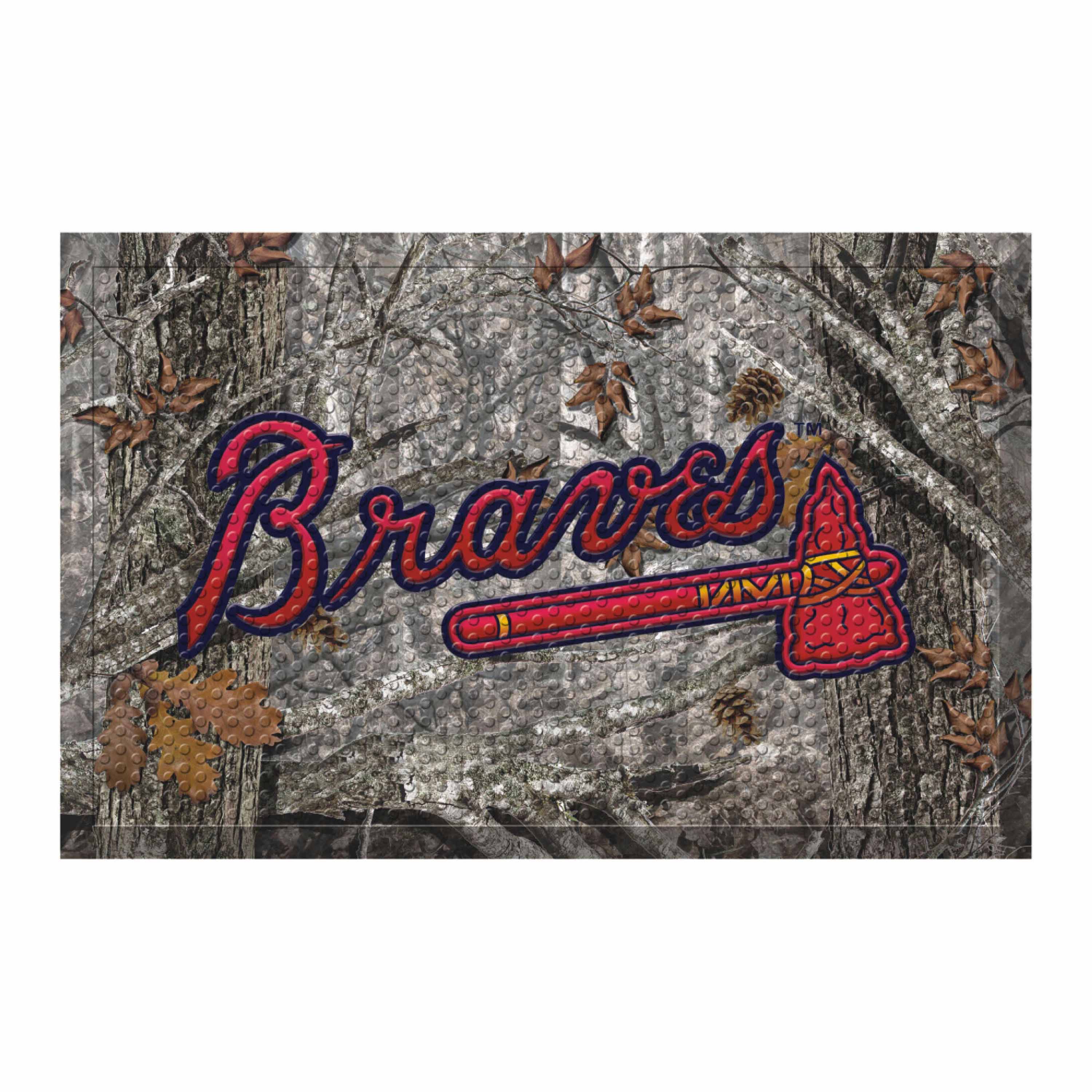 Atlanta Braves Rubber Scraper Door Mat Camo - Atlanta Braves