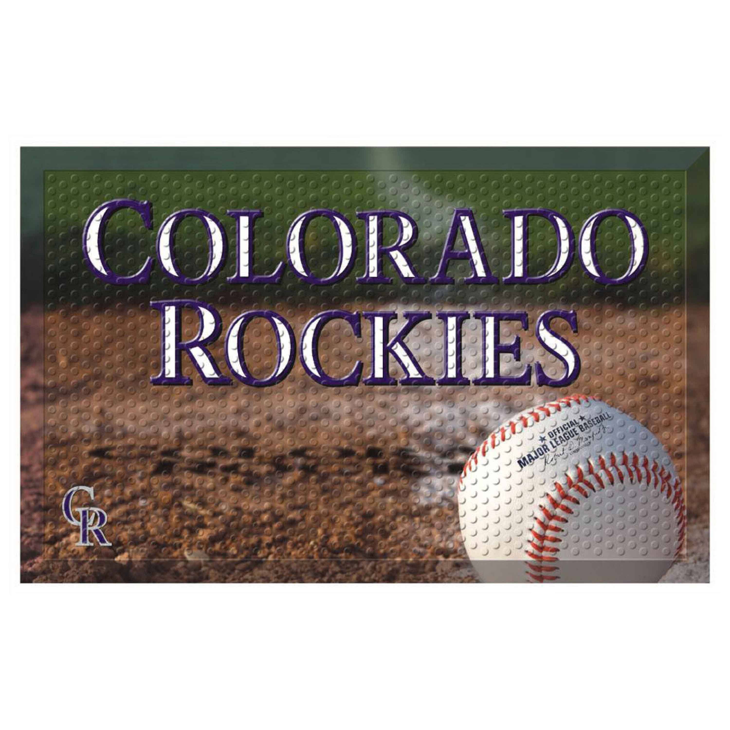 Colorado Rockies Rubber Scraper Door Mat - Colorado Rockies