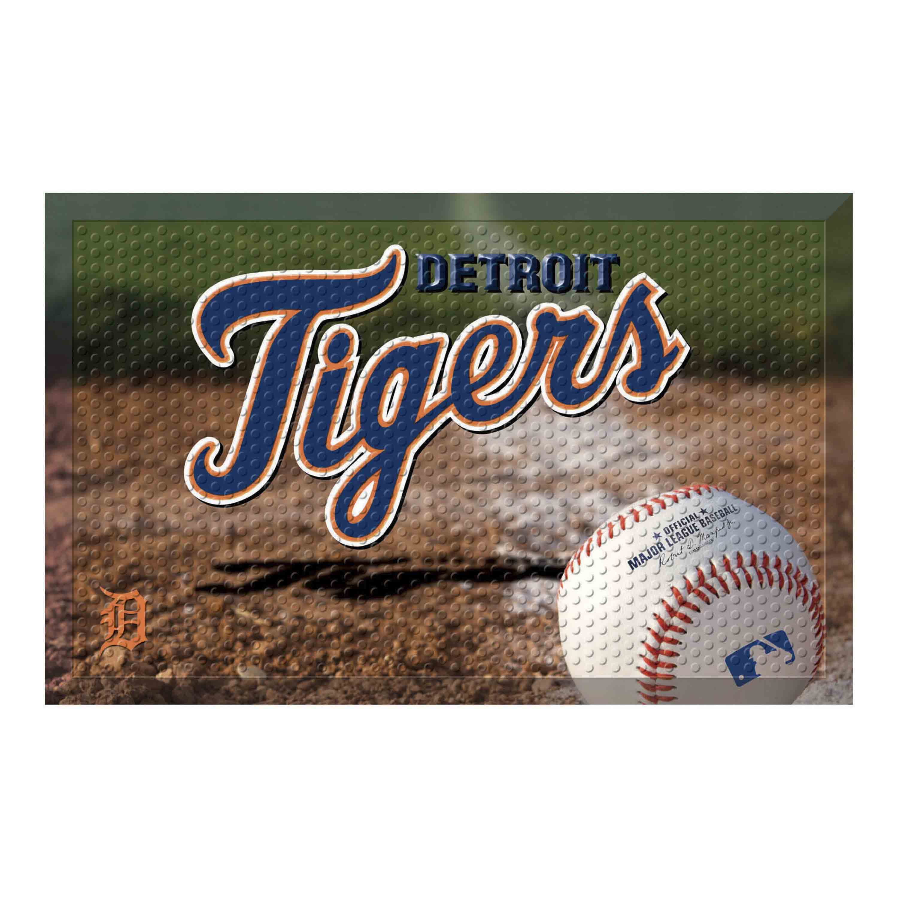 Detroit Tigers Rubber Scraper Door Mat