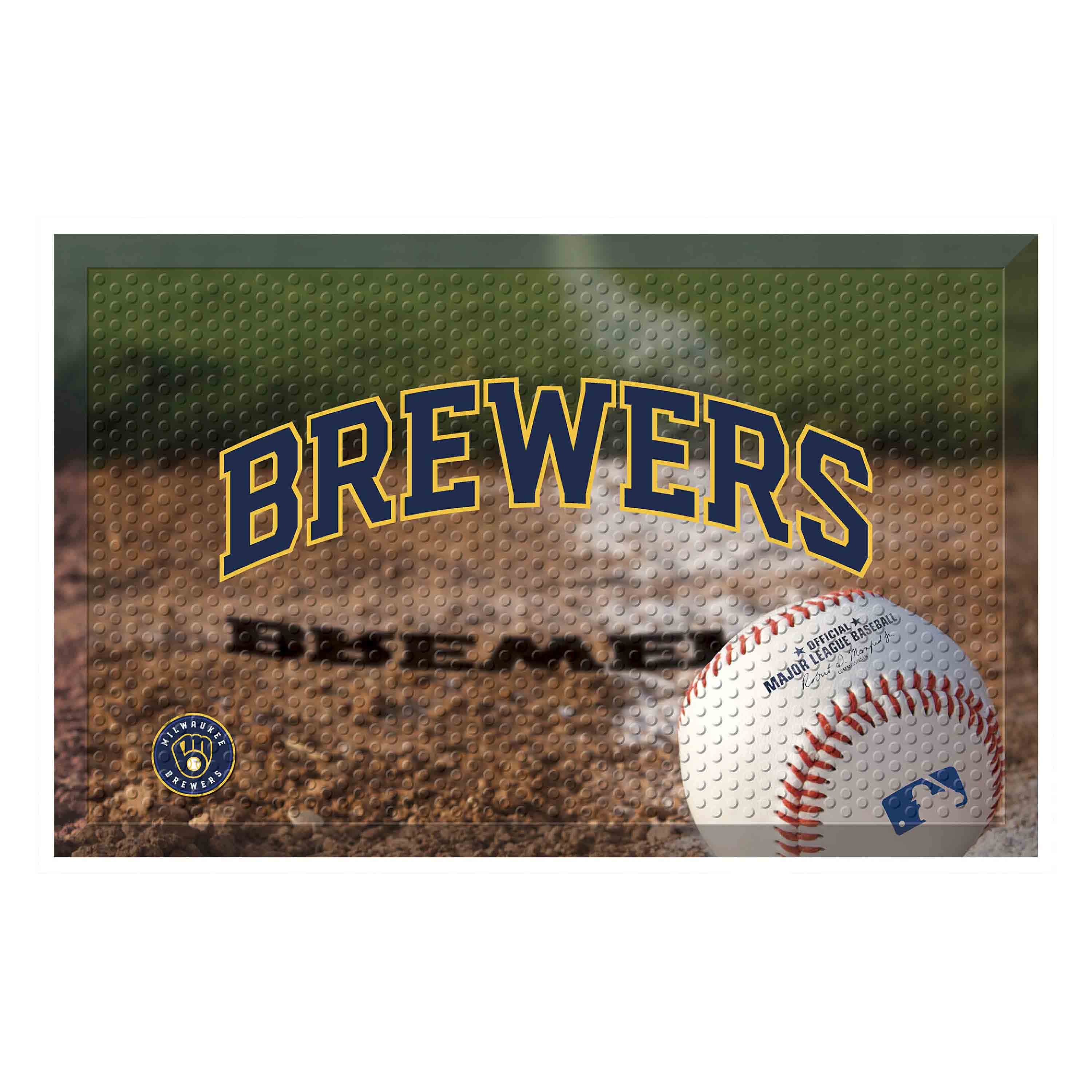 Milwaukee Brewers Rubber Scraper Door Mat - Milwaukee Brewers