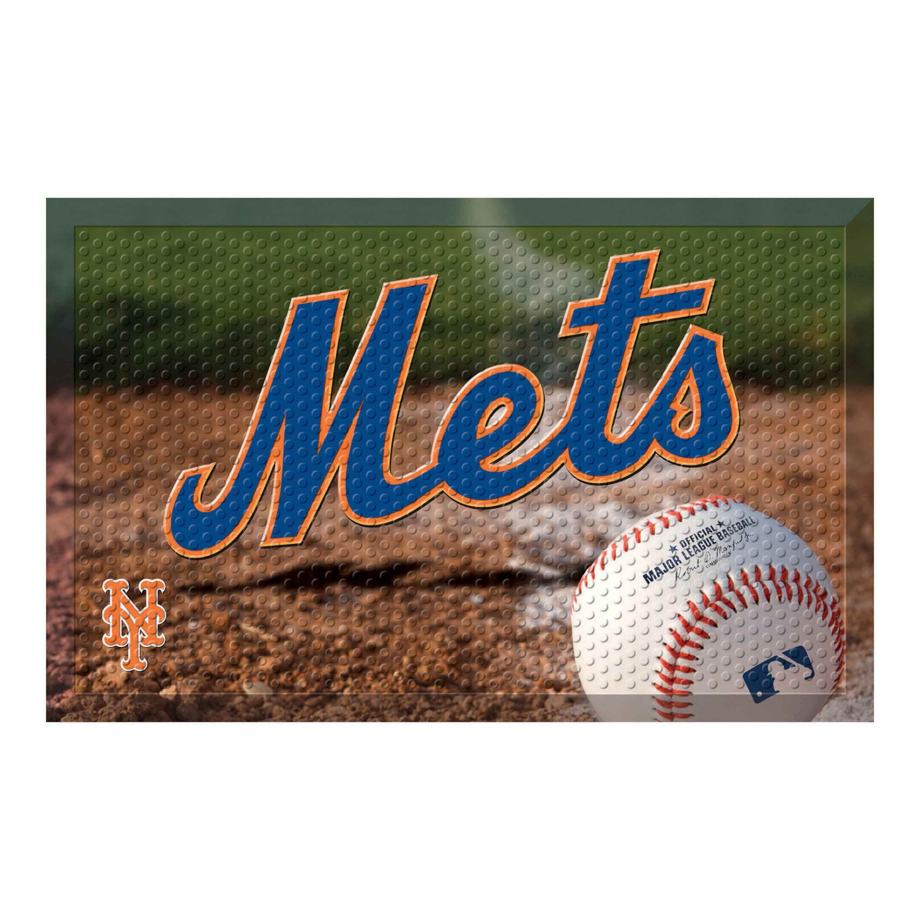 New York Mets Rubber Scraper Door Mat - New York Mets