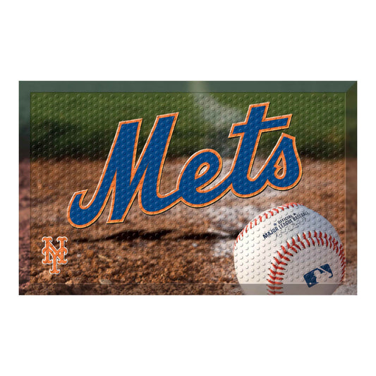 New York Mets Rubber Scraper Door Mat - New York Mets