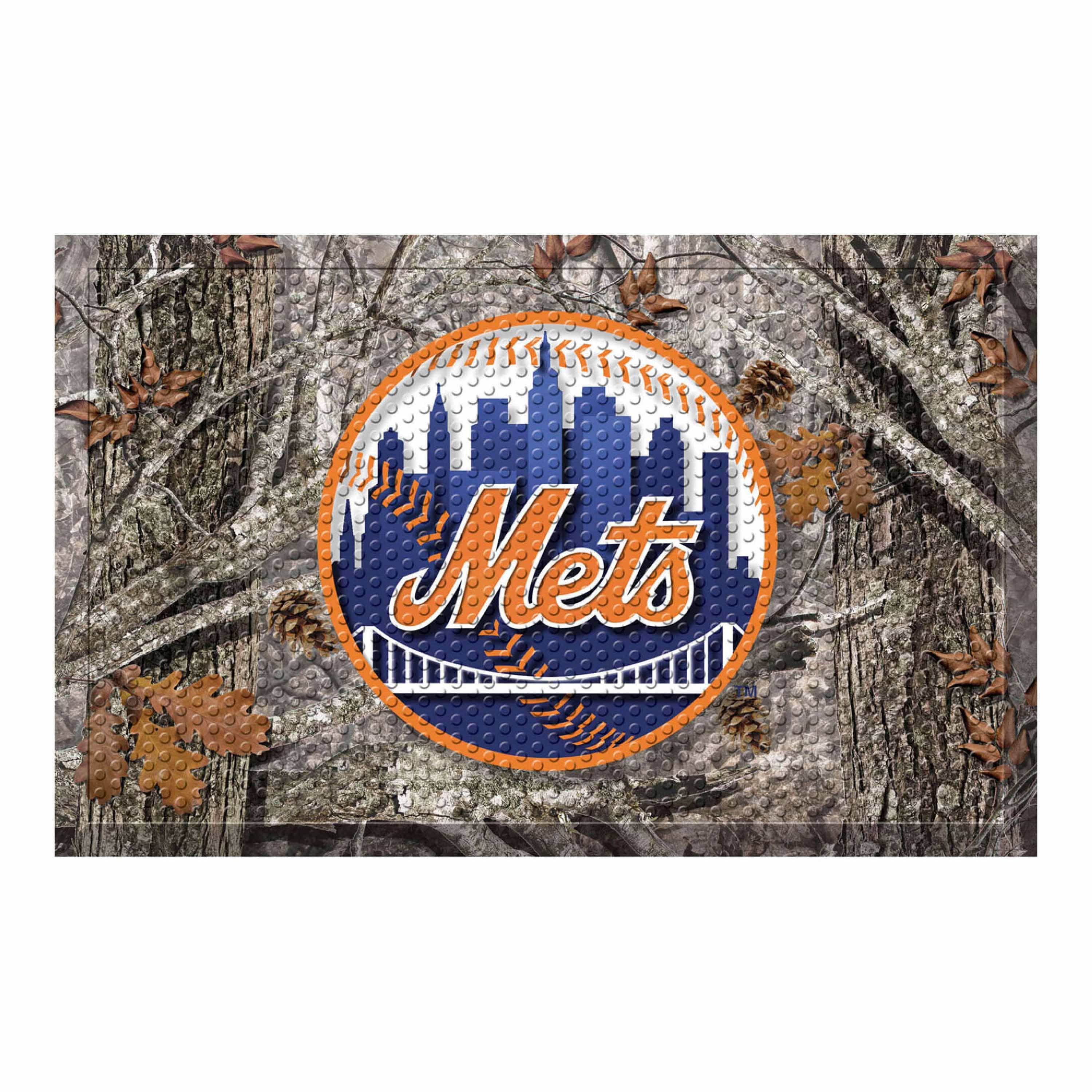 New York Mets Rubber Scraper Door Mat Camo - New York Mets