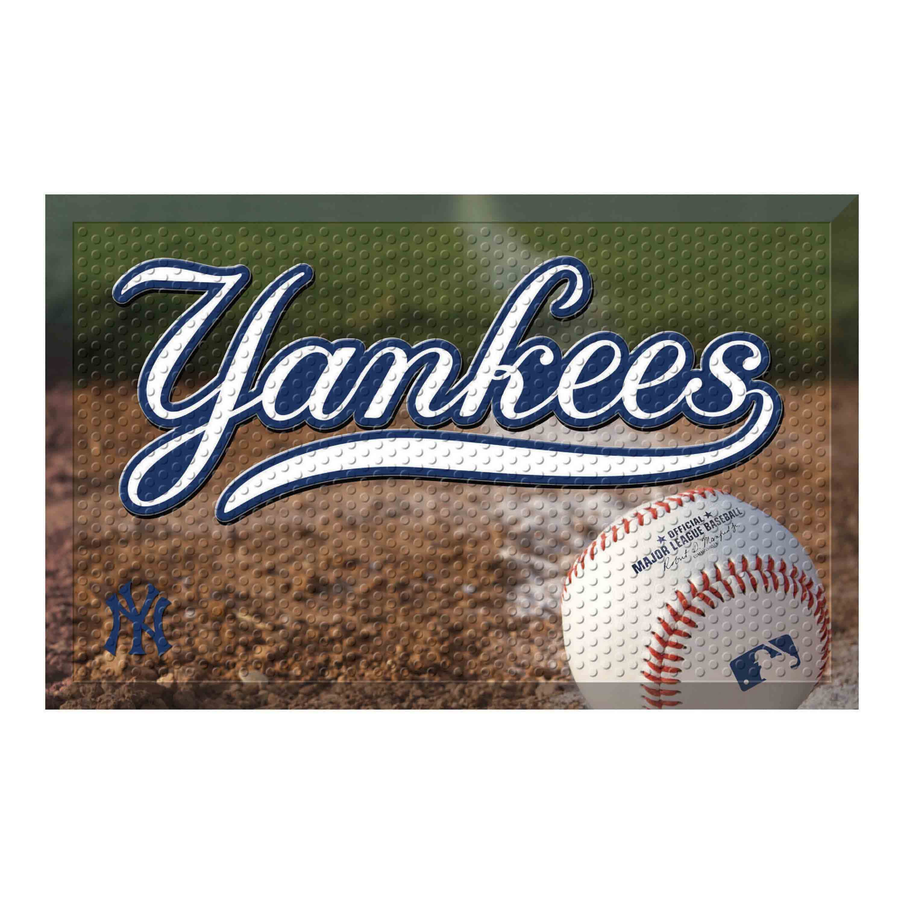 New York Yankees Rubber Scraper Door Mat - New York Yankees