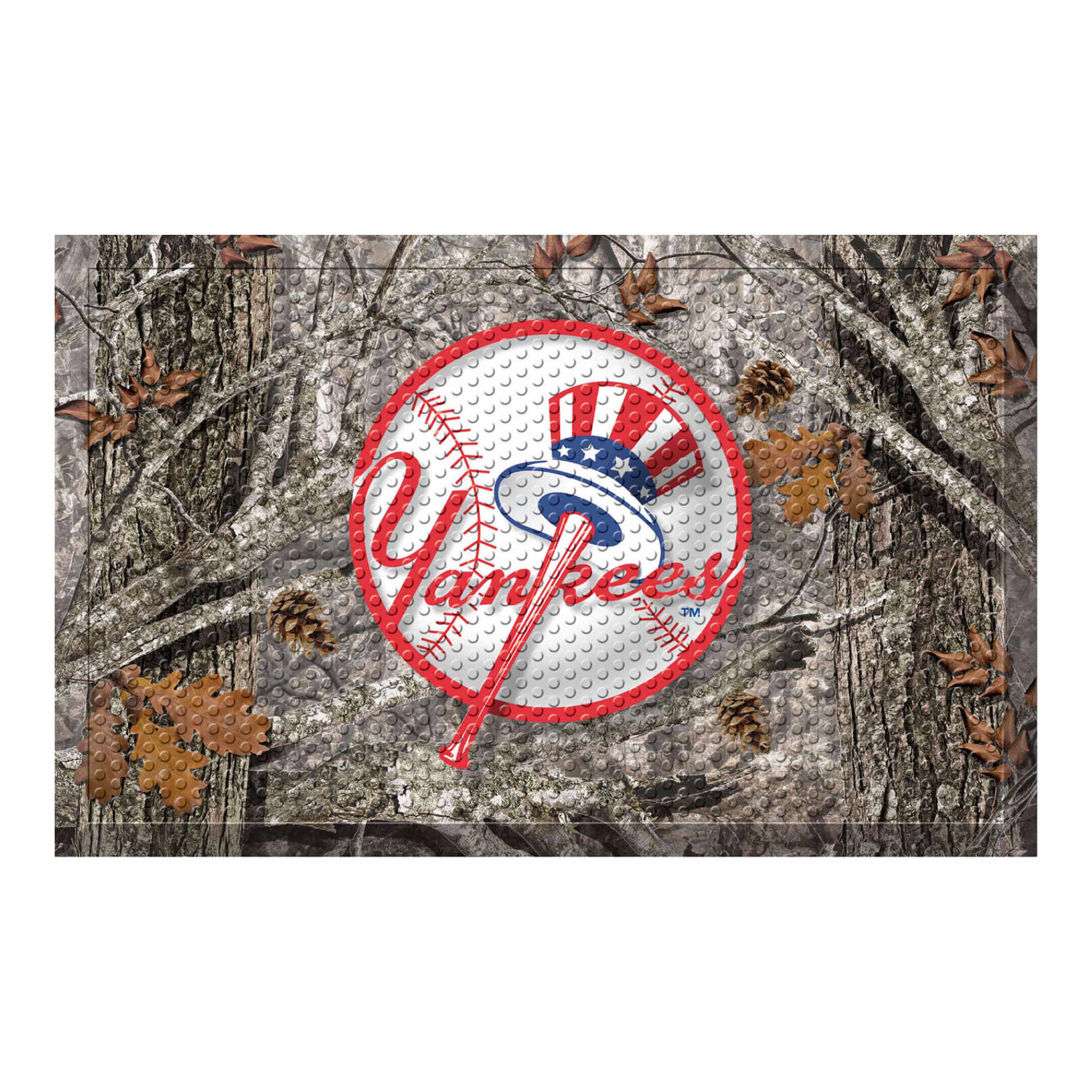 New York Yankees Rubber Scraper Door Mat Camo