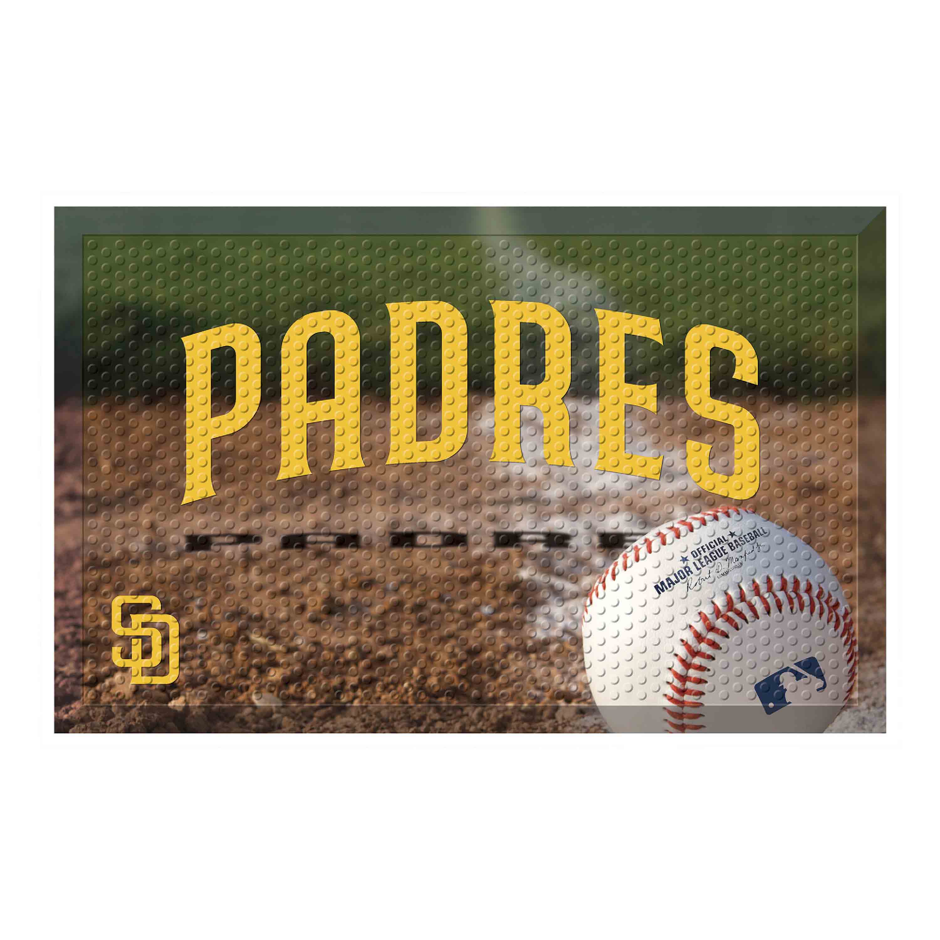 San Diego Padres Rubber Scraper Door Mat, Padres Logo