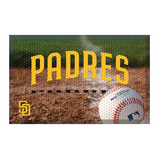 San Diego Padres Rubber Scraper Door Mat, Padres Logo