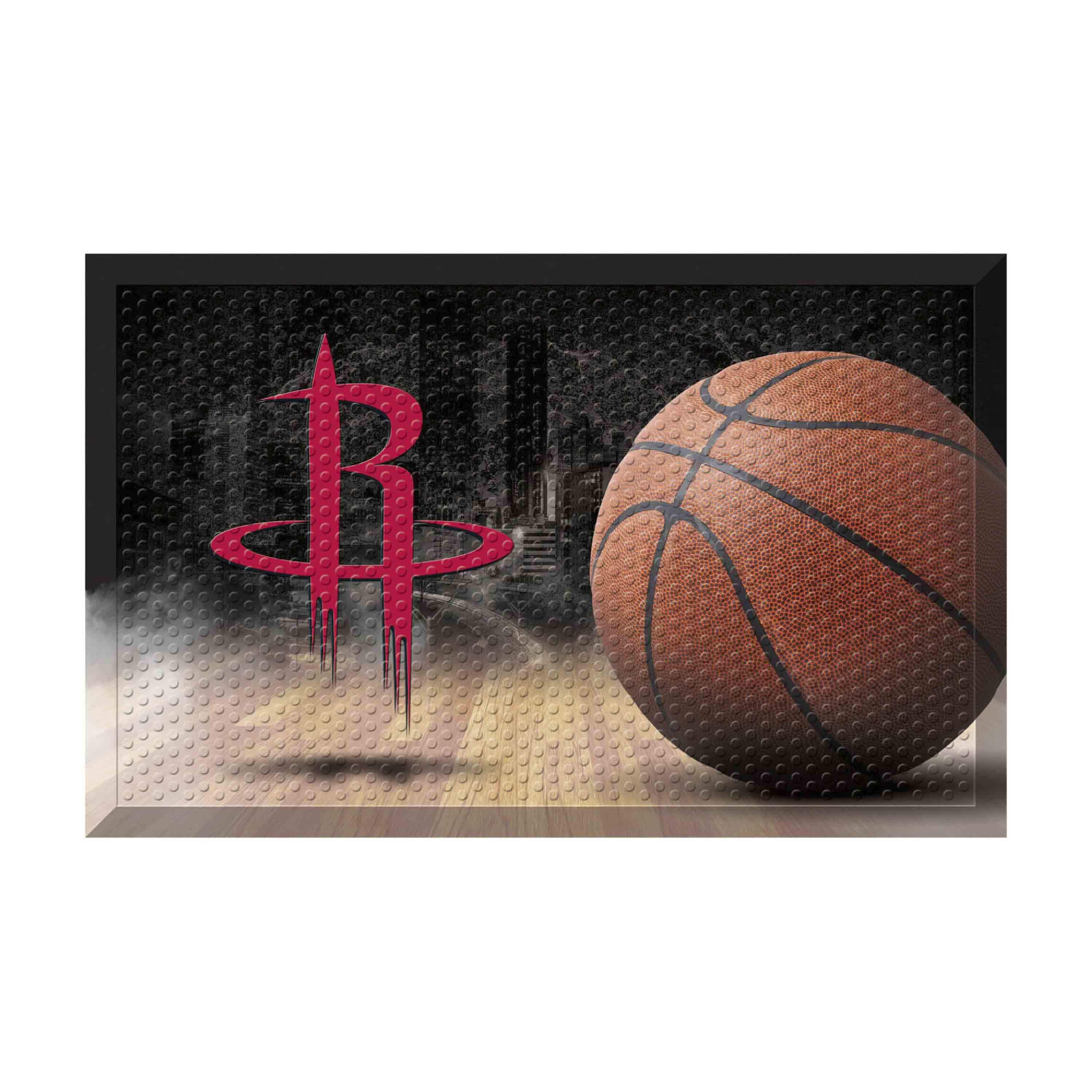 Houston Rockets Rubber Scraper Door Mat - Houston Rockets