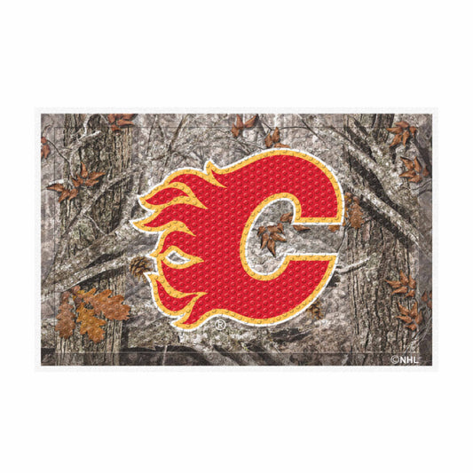 Calgary Flames Rubber Scraper Door Mat Camo - Calgary Flames