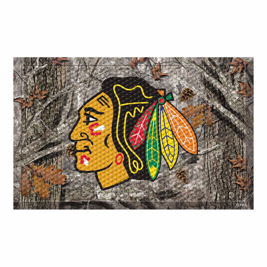 Chicago Blackhawks Rubber Scraper Door Mat Camo - Chicago Blackhawks