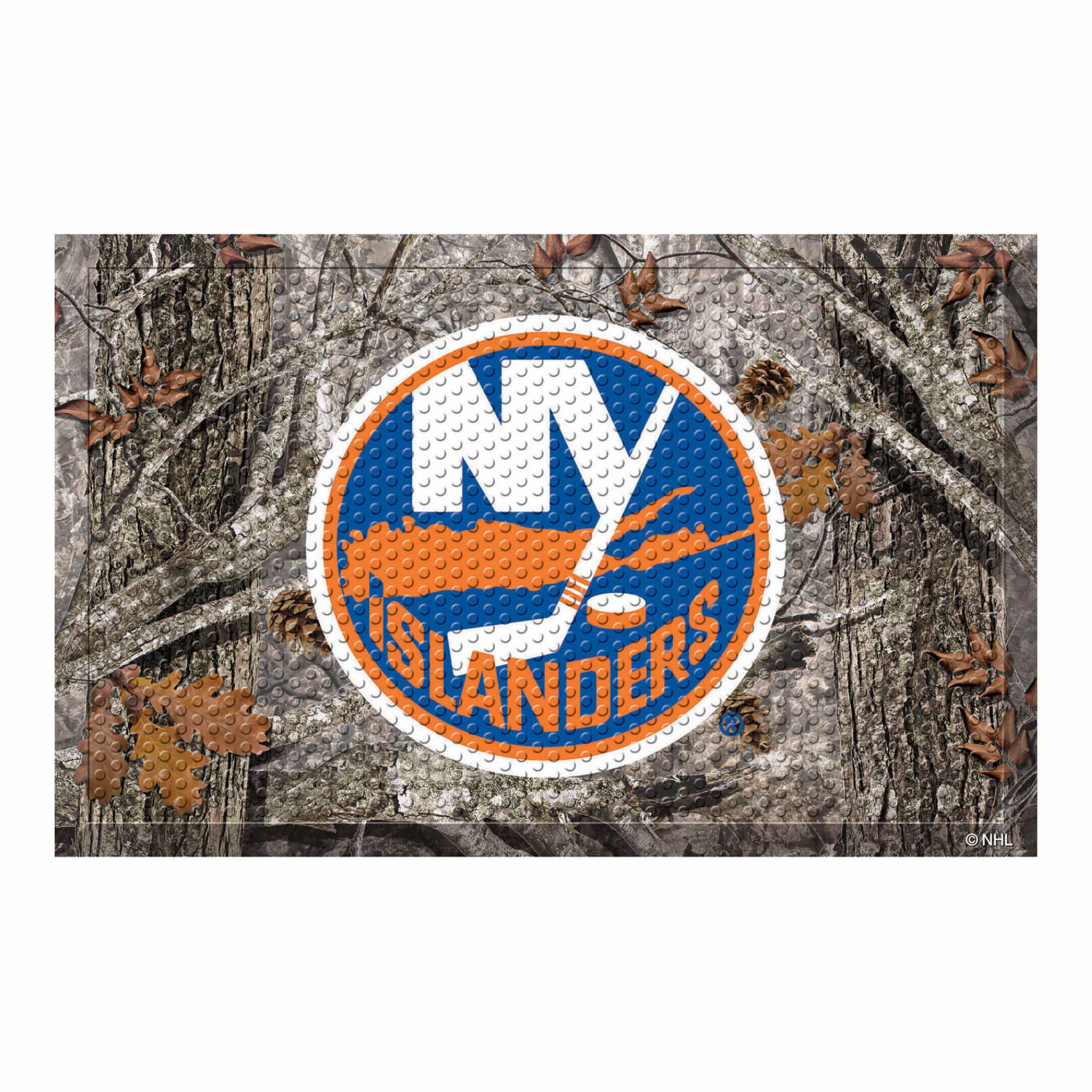 New York Islanders Rubber Scraper Door Mat Camo - New York Islanders