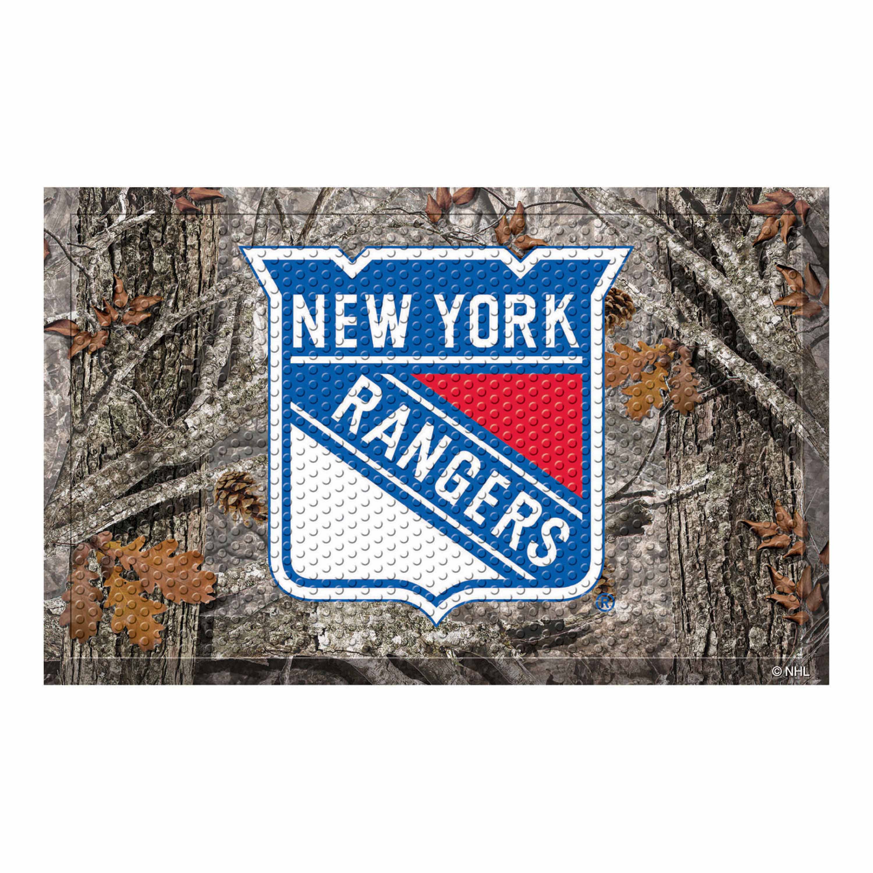 New York Rangers Rubber Scraper Door Mat Camo - New York Rangers