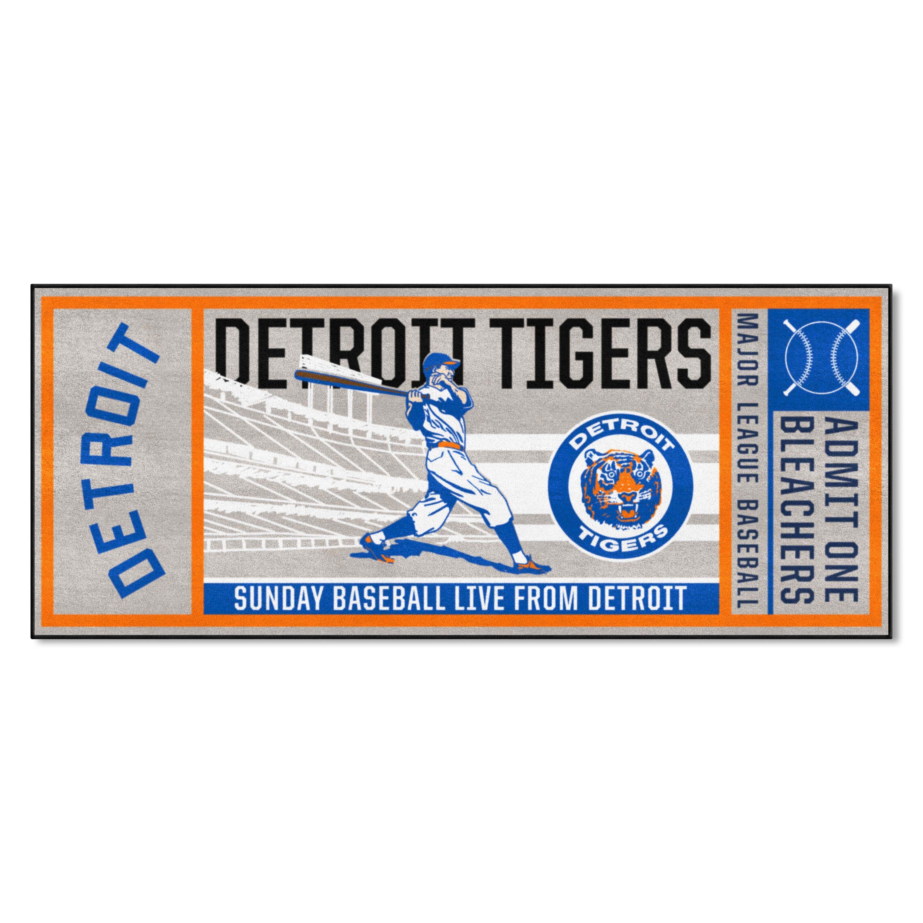 Detroit Tigers Ticket Runner Rug - 30in. x 72in.