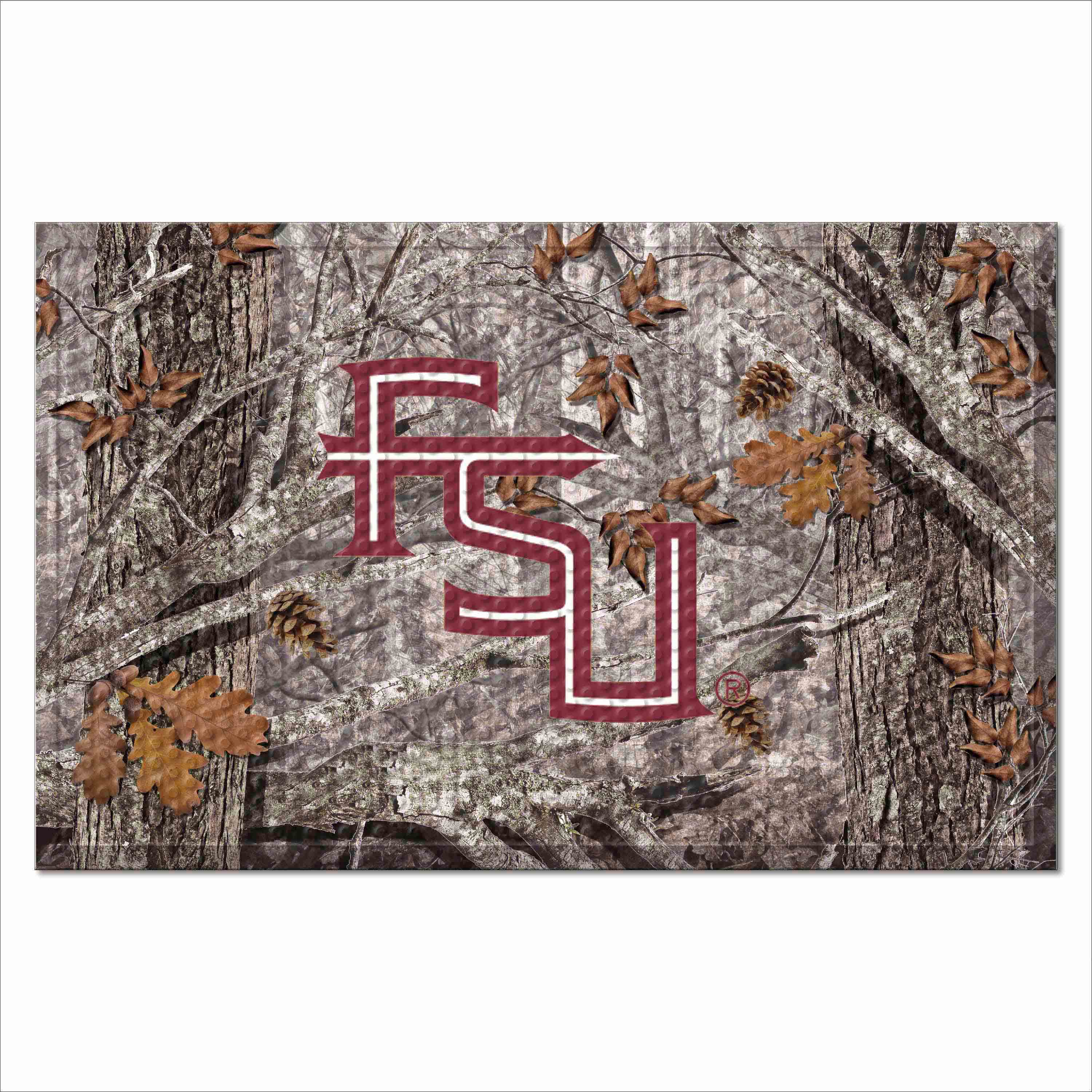 Florida State Seminoles Rubber Scraper Door Mat Camo