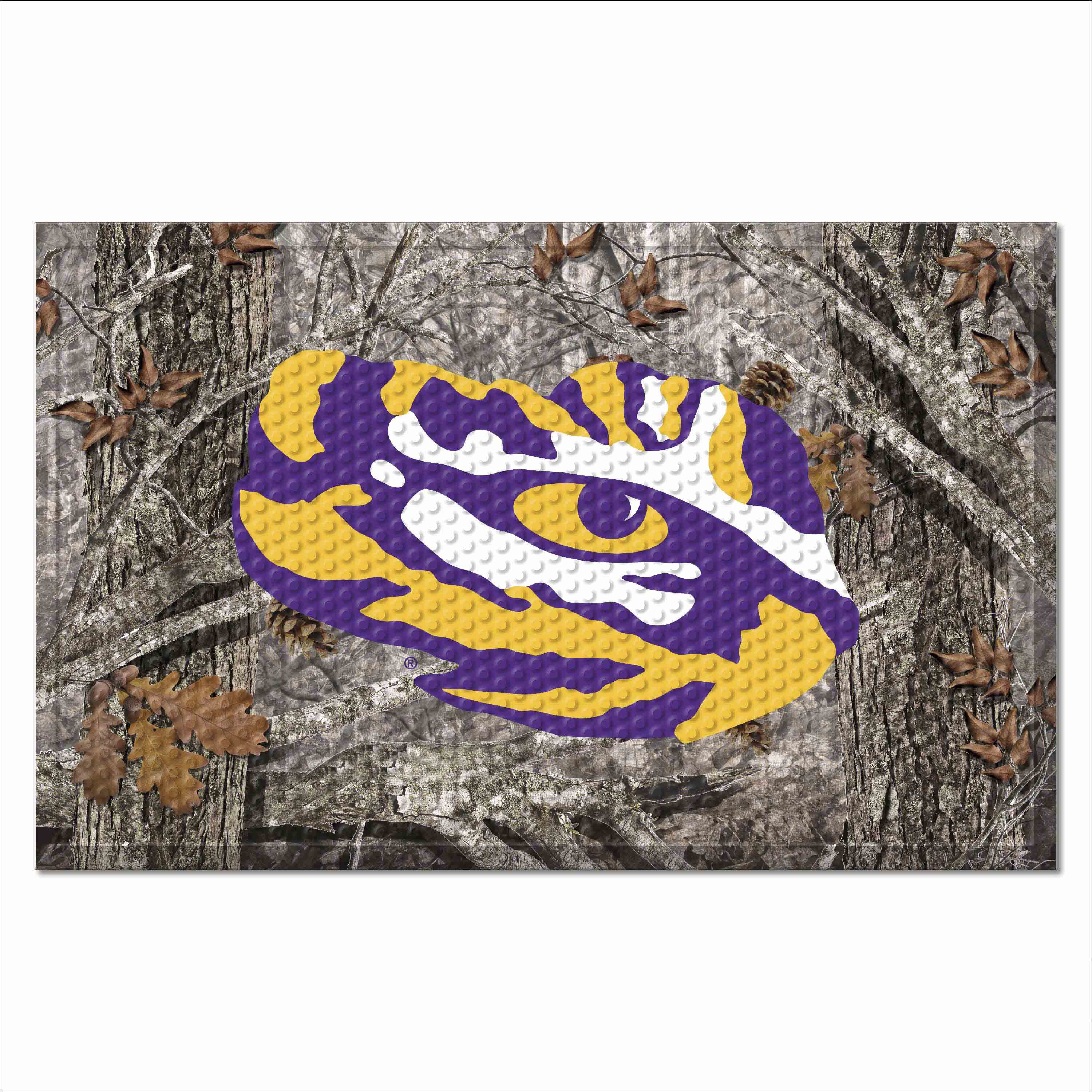 LSU Tigers Rubber Scraper Door Mat Camo