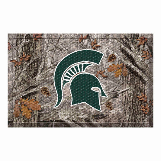 Michigan State Spartans Rubber Scraper Door Mat, Camo Color