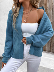 Zip Up Long Sleeve Cardigan