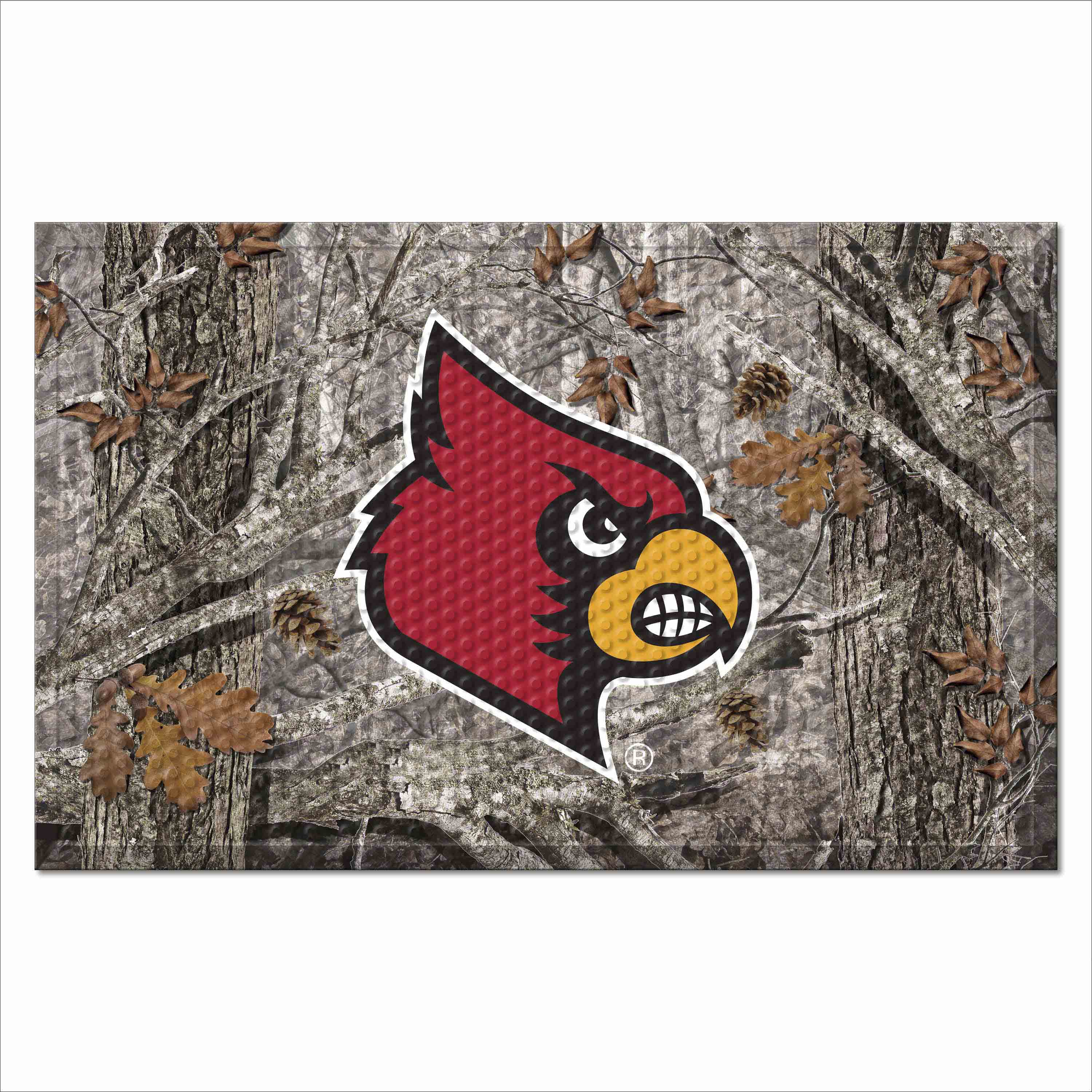 Louisville Cardinals Rubber Scraper Door Mat Camo - Louisville