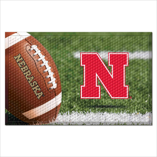 Nebraska Cornhuskers Rubber Scraper Door Mat