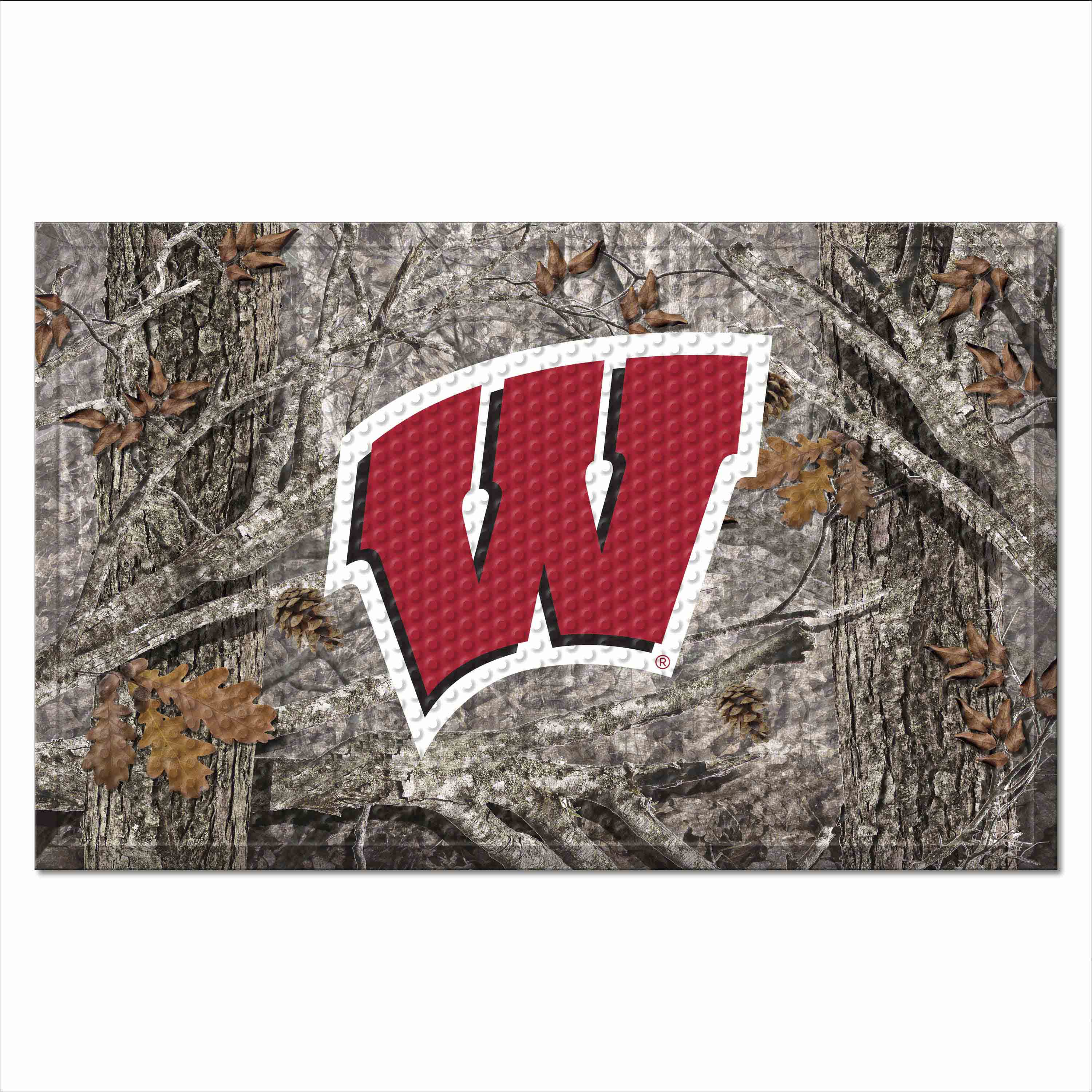 Wisconsin Badgers Rubber Scraper Door Mat Camo