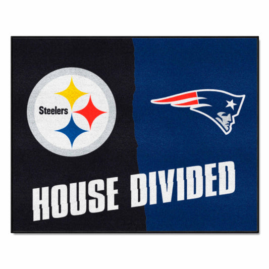 NFL House Divided - Steelers / Patriots House Divided Rug - 34 in. x 42.5 in.