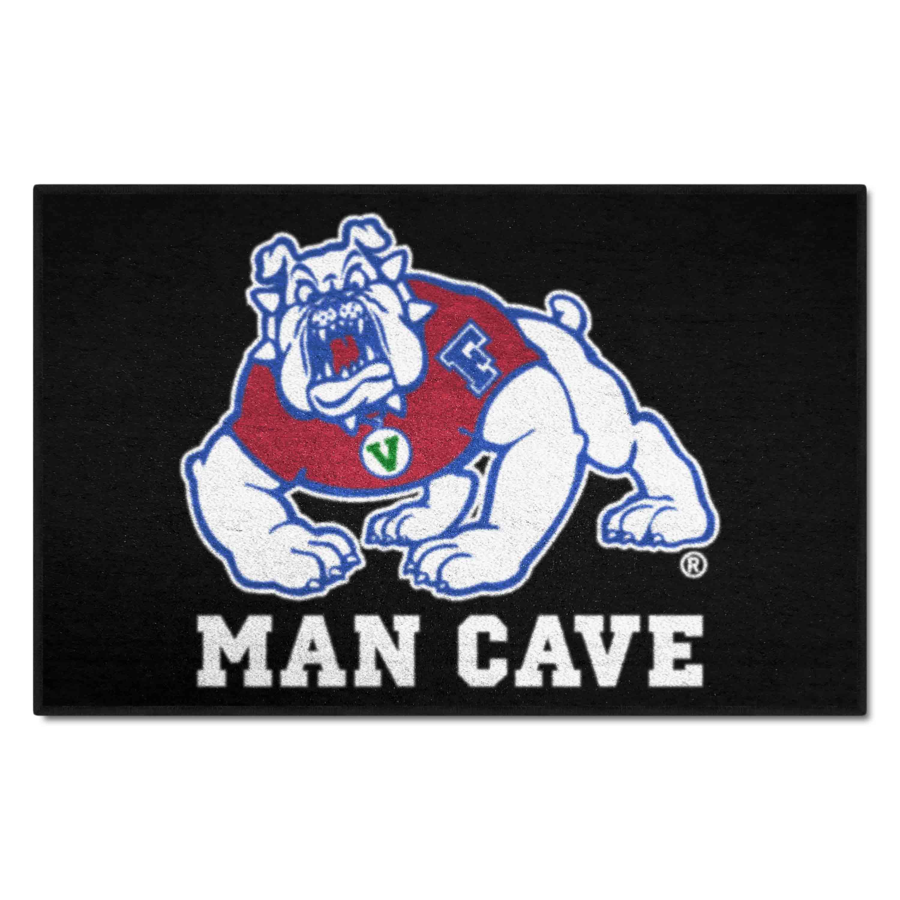 Fresno State Bulldogs Man Cave Starter Mat Accent Rug - 19in. x 30in., Black