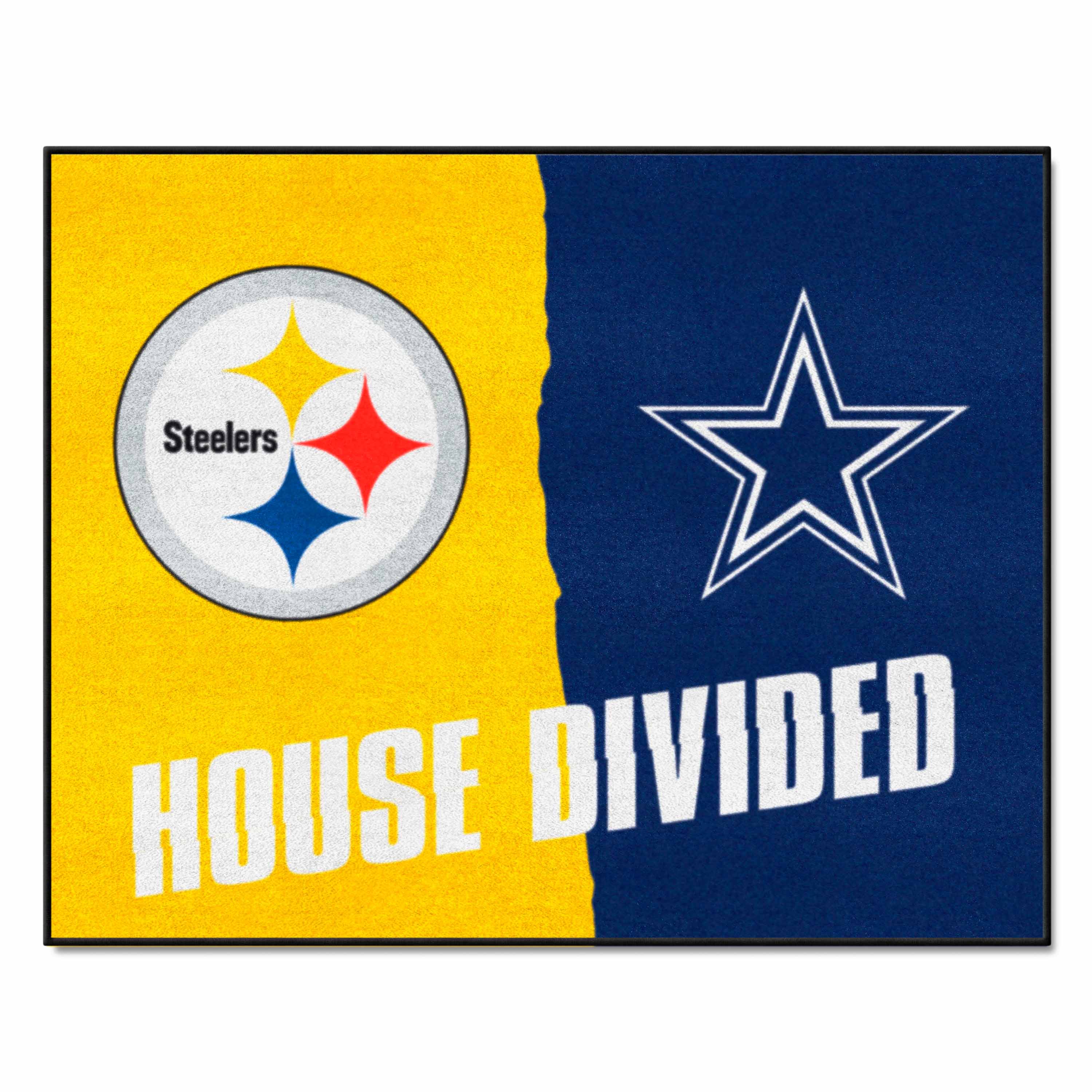 NFL House Divided - Steelers / Cowboys House Divided Rug - 34 in. x 42.5 in. - NFL House Divided - Steelers / Cowboys