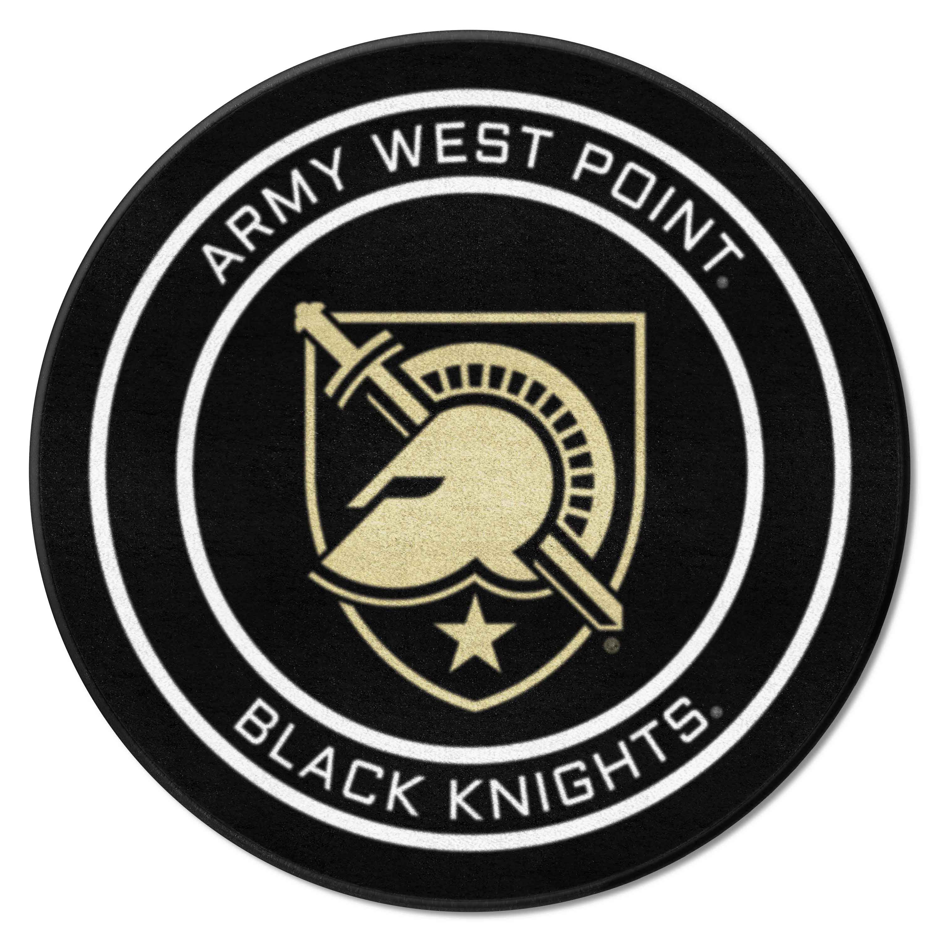 Army West Point Black Knights Hockey Puck Rug - 27in. Diameter