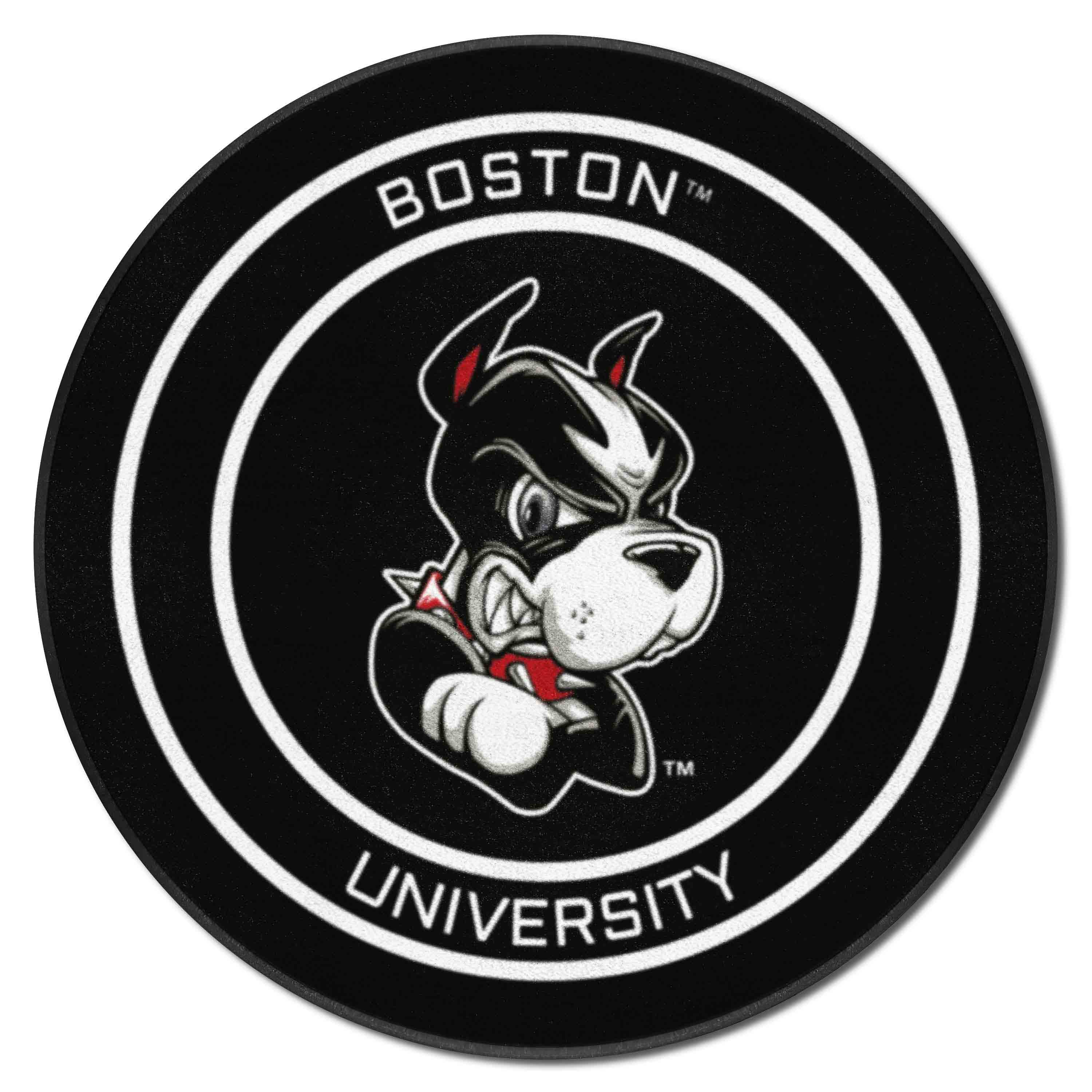 Boston Terriers Hockey Puck Rug - 27in. Diameter