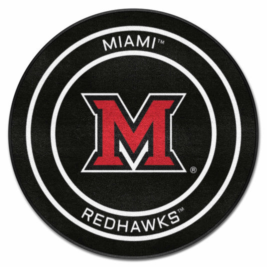 Miami (OH) Redhawks Hockey Puck Rug - 27in. Diameter