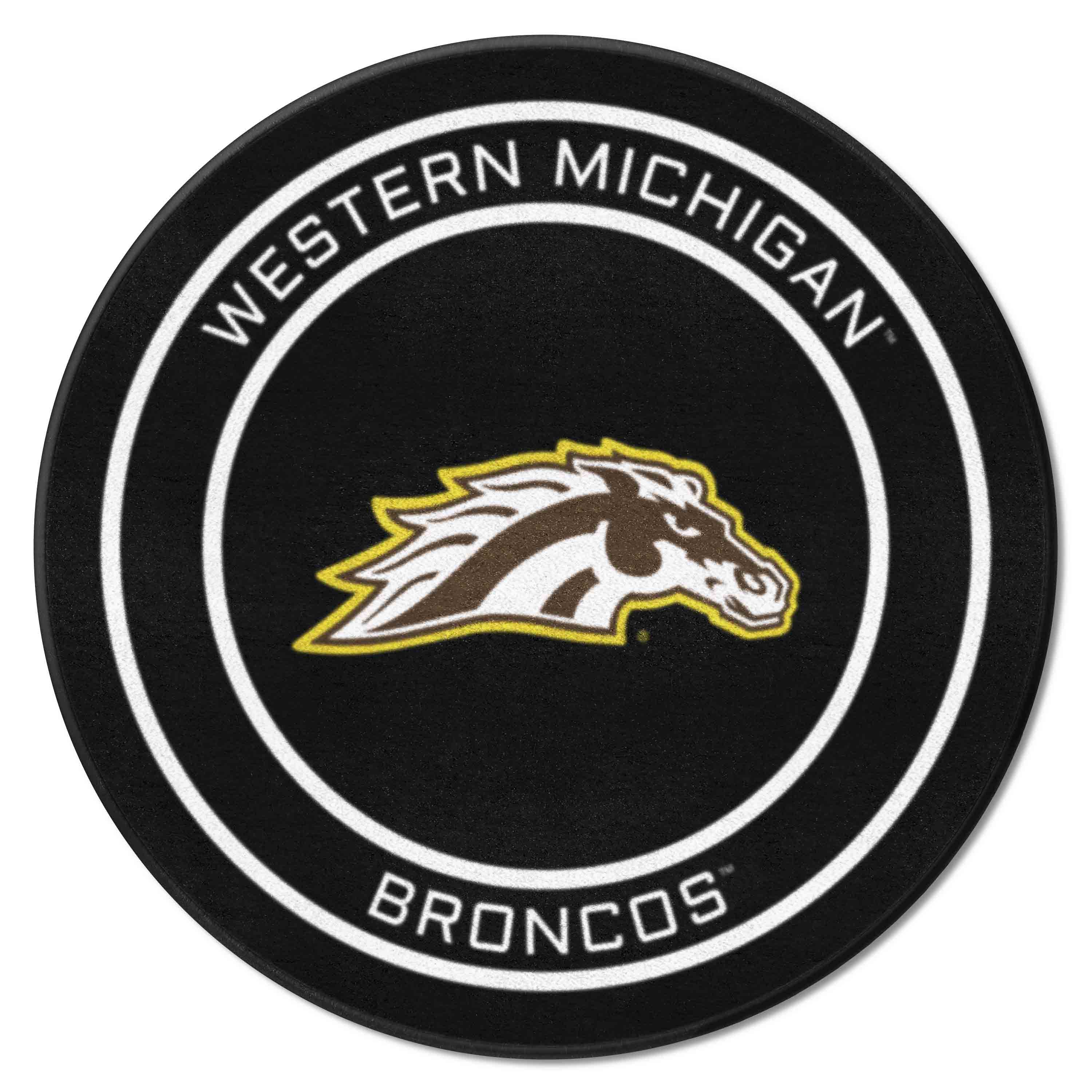 Western Michigan Broncos Hockey Puck Rug - 27in. Diameter