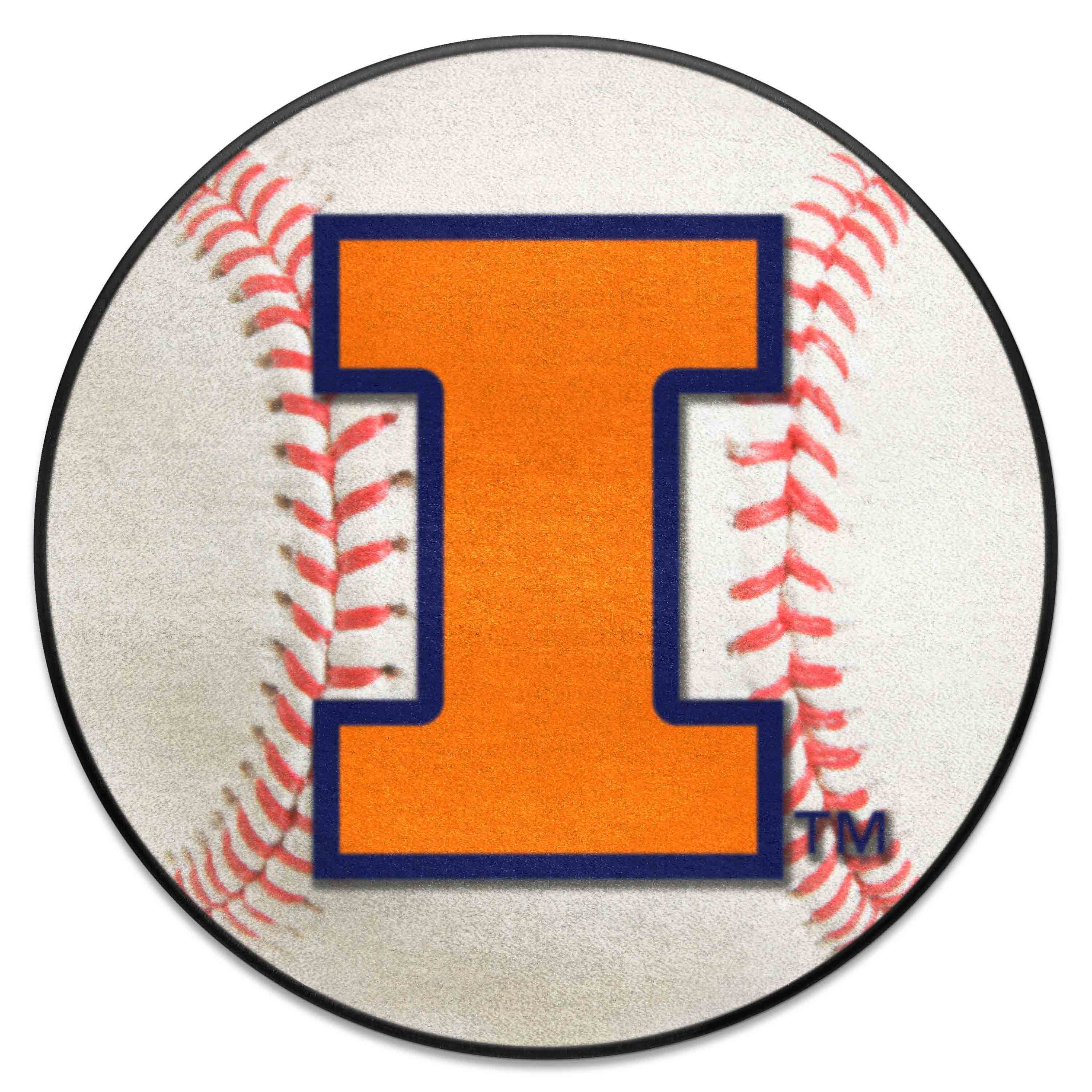 Illinois Illini Baseball Rug - 27in. Diameter