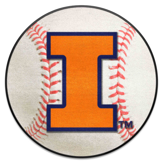 Illinois Illini Baseball Rug - 27in. Diameter