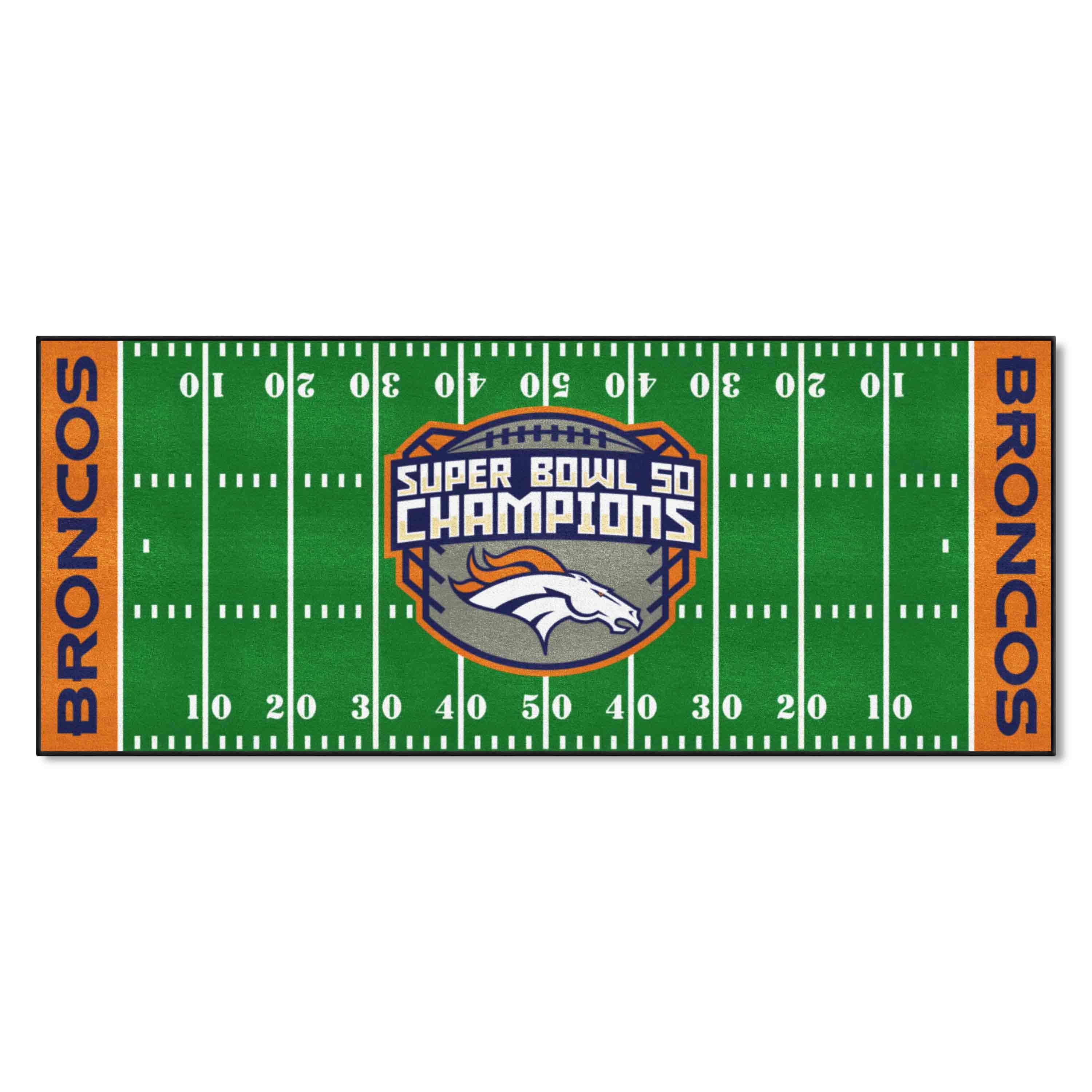 Denver Broncos Field Runner Mat - 30in. x 72in., 2016 Super Bowl L Champions - Denver Broncos