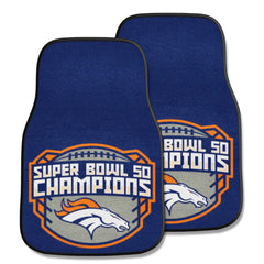 Denver Broncos Front Carpet Car Mat Set - 2 Pieces, 2016 Super Bowl L Champions