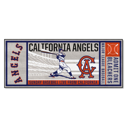 California Angels Ticket Runner Rug - 30in. x 72in. 1966 Retro Logo - Anaheim Angels