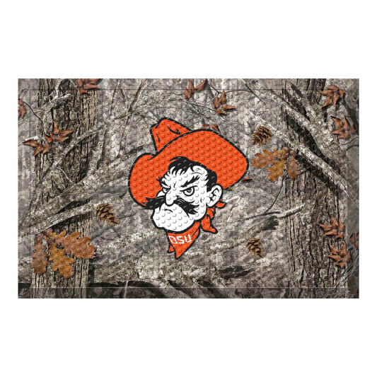 Oklahoma State Cowboys Rubber Scraper Door Mat, Camo Color - OSU Logo - Oklahoma State