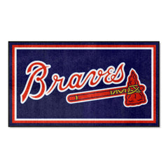 Atlanta Braves 3ft. x 5ft. Plush Area Rug "Braves" Logo - Atlanta Braves