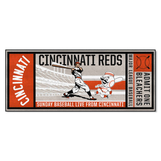 Cincinnati Reds Ticket Runner Rug - 30in. x 72in. - Cincinnati Reds