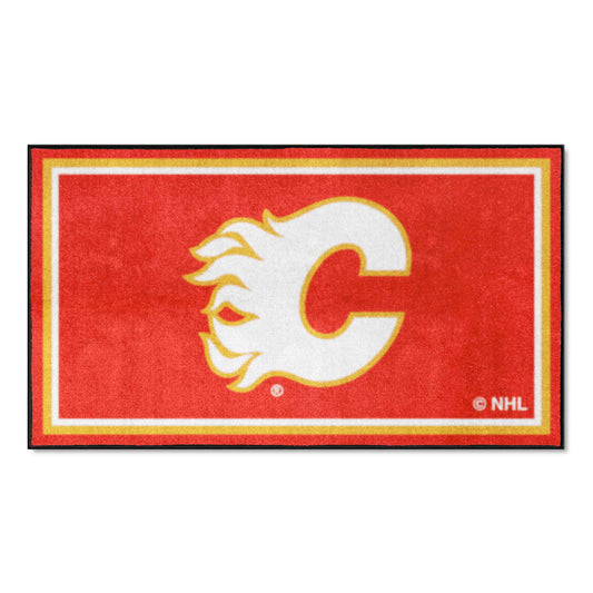 Calgary Flames 3ft. x 5ft. Plush Area Rug - Calgary Flames