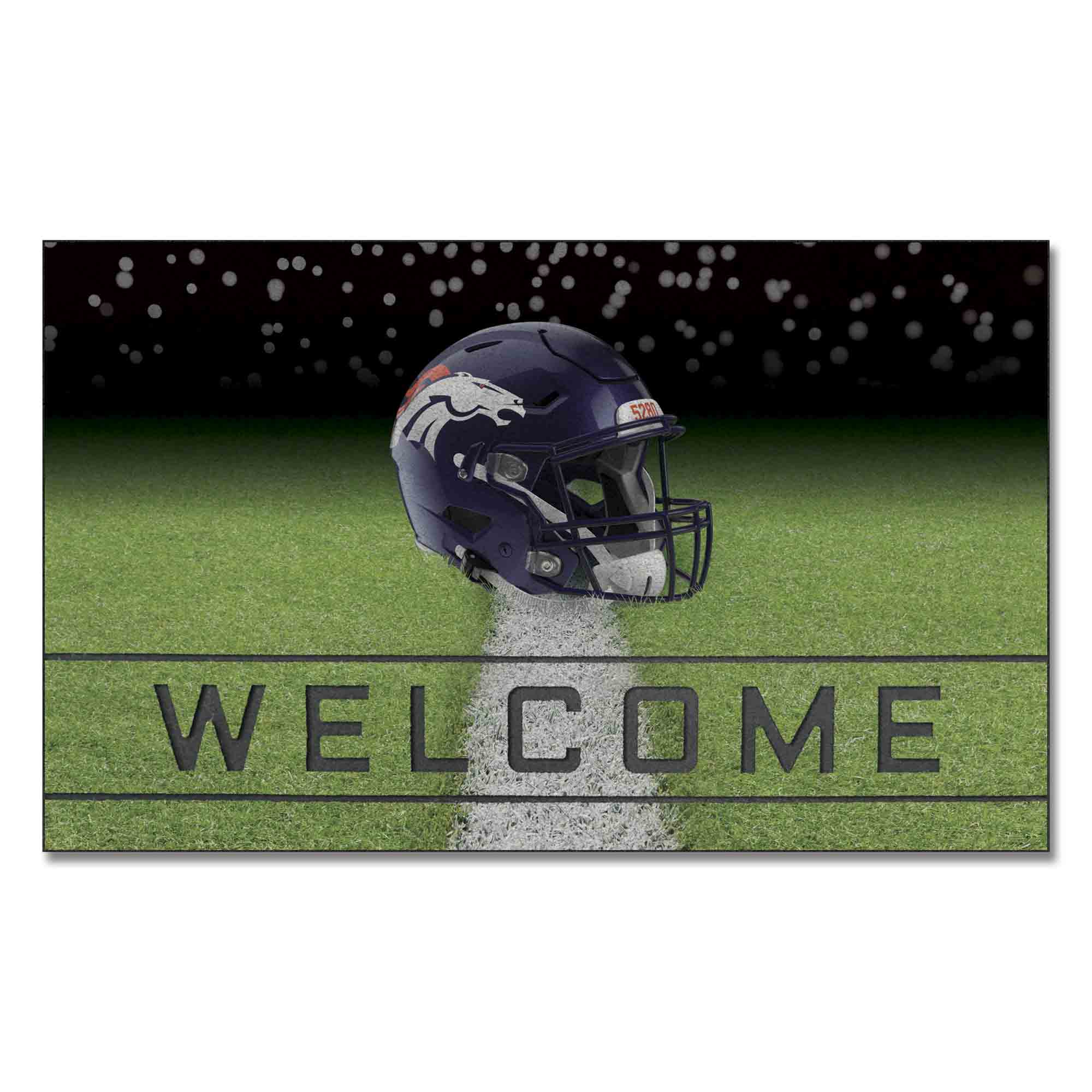 Denver Broncos Rubber Door Mat - 18in. x 30in.