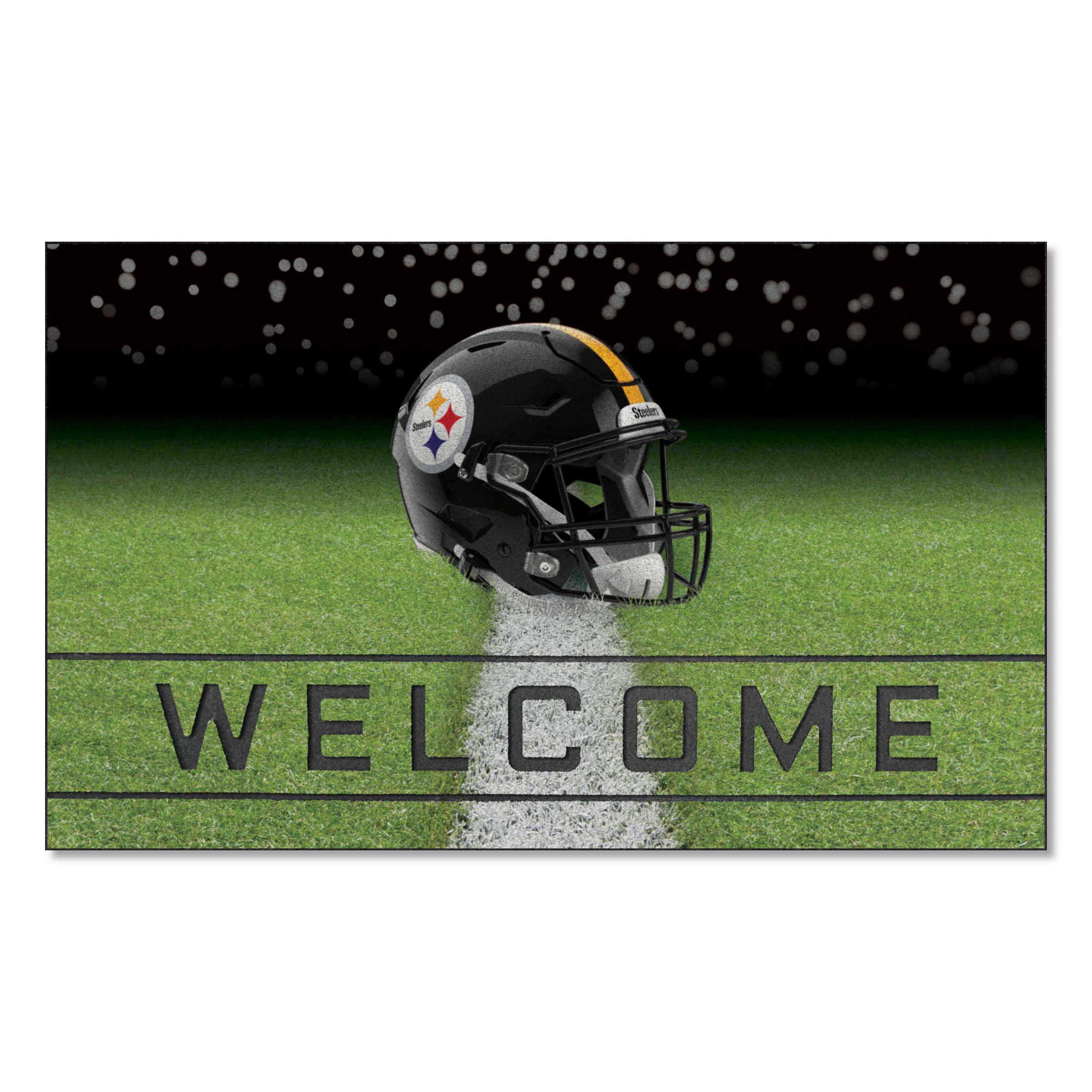 Pittsburgh Steelers Rubber Door Mat - 18in. x 30in.