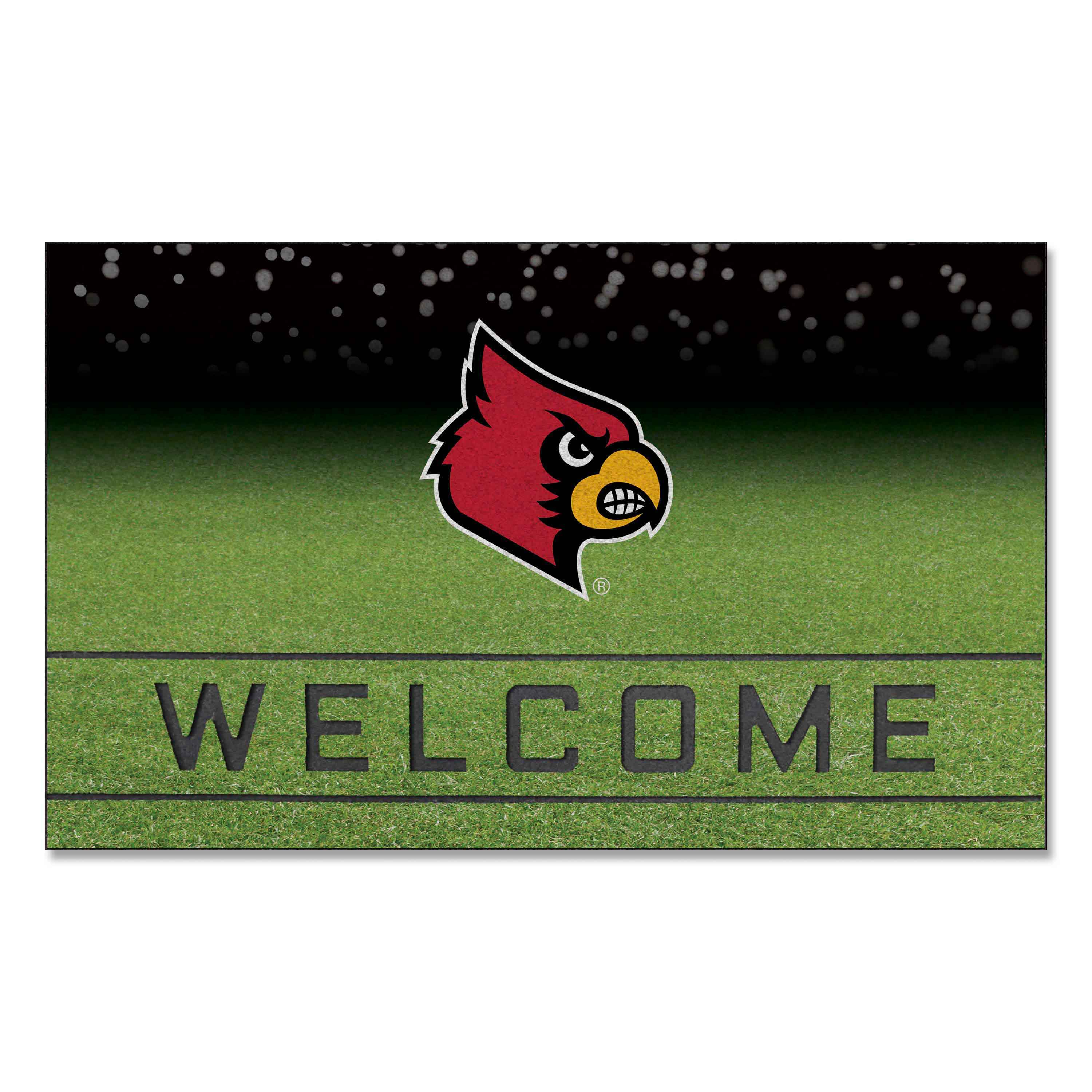 Louisville Cardinals Rubber Door Mat - 18in. x 30in.