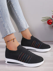 Breathable Mesh Wedge Sneakers - Trendsi