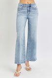 RISEN Full Size Tummy Control High Rise Crop Wide Leg Jeans - Trendsi