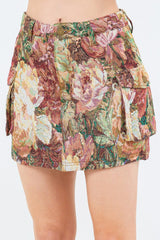 American Bazi Jacquard Weave Cargo Pocket Skirt - Trendsi